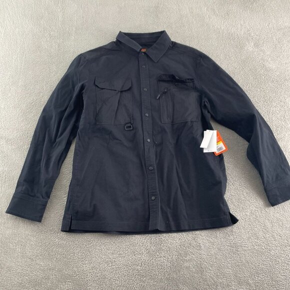 Bass Outdoor Black Stretch Worker Shacket M Long Sleeve Button Up NWT 5633 - Picture 1 of 11